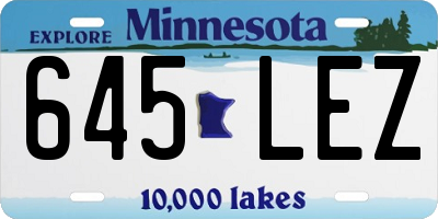 MN license plate 645LEZ