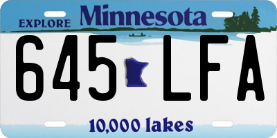 MN license plate 645LFA