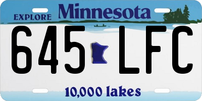 MN license plate 645LFC