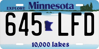 MN license plate 645LFD
