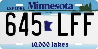 MN license plate 645LFF
