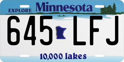 MN license plate 645LFJ