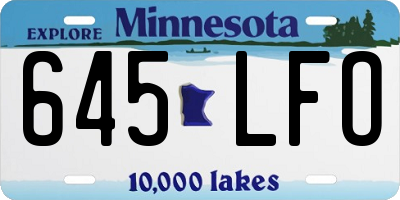 MN license plate 645LFO