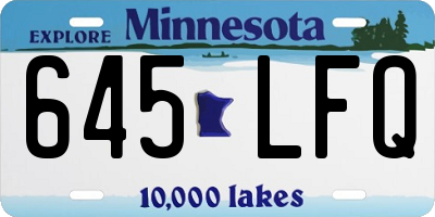 MN license plate 645LFQ
