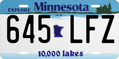 MN license plate 645LFZ