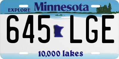 MN license plate 645LGE