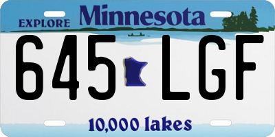 MN license plate 645LGF