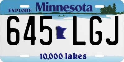 MN license plate 645LGJ