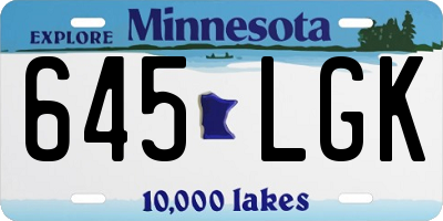 MN license plate 645LGK