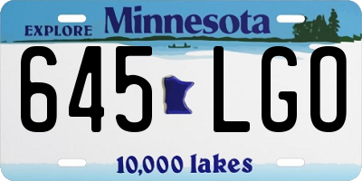 MN license plate 645LGO