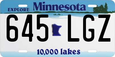 MN license plate 645LGZ