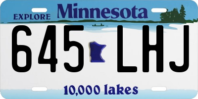 MN license plate 645LHJ