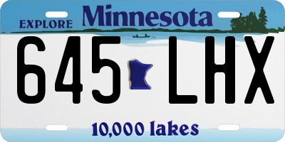 MN license plate 645LHX