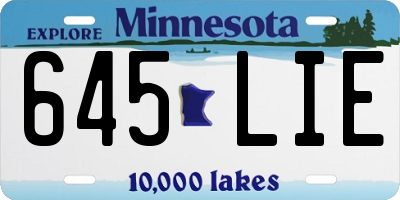 MN license plate 645LIE