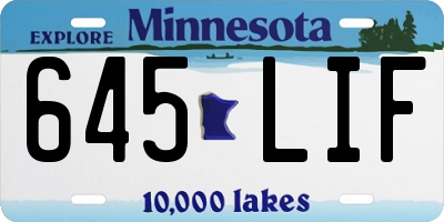MN license plate 645LIF