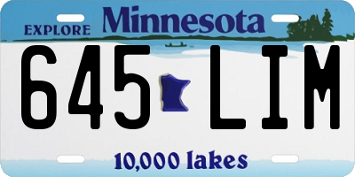 MN license plate 645LIM