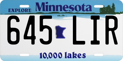 MN license plate 645LIR