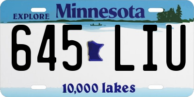 MN license plate 645LIU