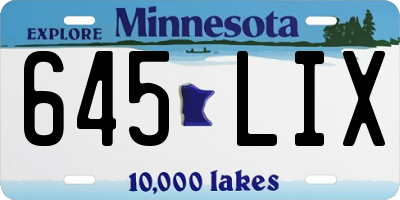 MN license plate 645LIX
