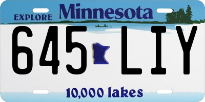 MN license plate 645LIY