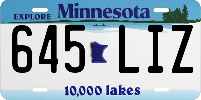 MN license plate 645LIZ