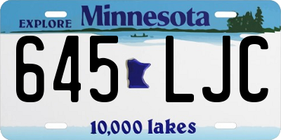 MN license plate 645LJC