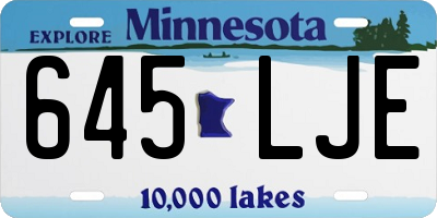 MN license plate 645LJE