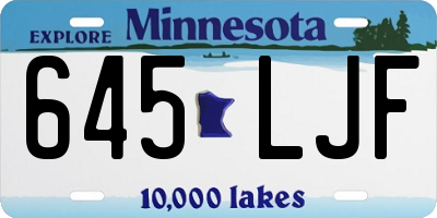 MN license plate 645LJF