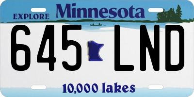 MN license plate 645LND