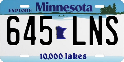 MN license plate 645LNS