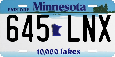 MN license plate 645LNX