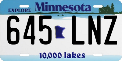MN license plate 645LNZ