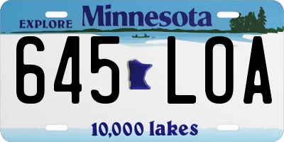 MN license plate 645LOA