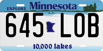 MN license plate 645LOB