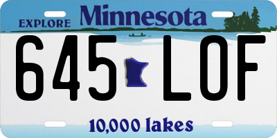 MN license plate 645LOF