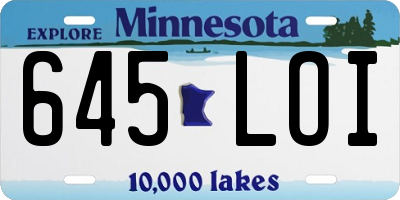 MN license plate 645LOI