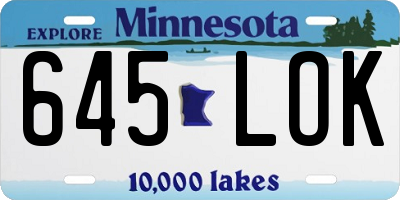 MN license plate 645LOK