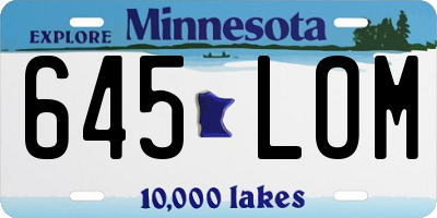 MN license plate 645LOM