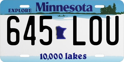 MN license plate 645LOU
