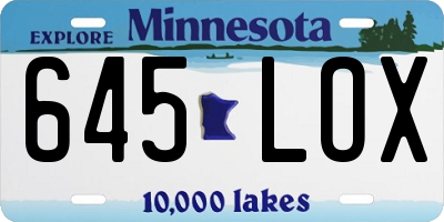 MN license plate 645LOX