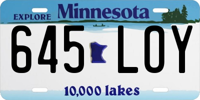 MN license plate 645LOY