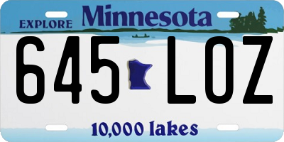 MN license plate 645LOZ