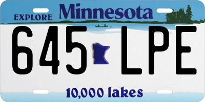 MN license plate 645LPE