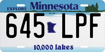 MN license plate 645LPF