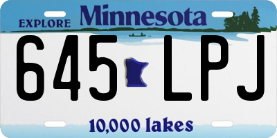 MN license plate 645LPJ
