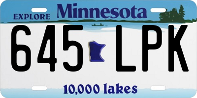 MN license plate 645LPK