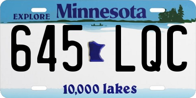 MN license plate 645LQC