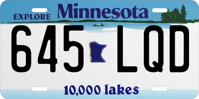 MN license plate 645LQD