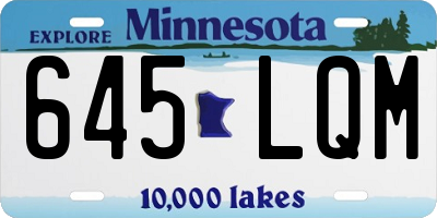 MN license plate 645LQM