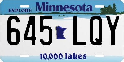 MN license plate 645LQY